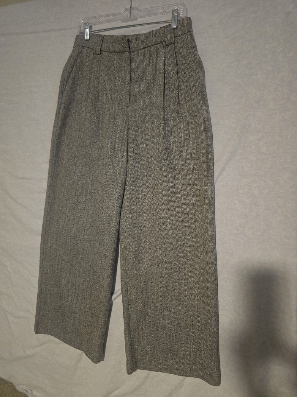 Express High-Waist Wide-Leg Trousers in Gray